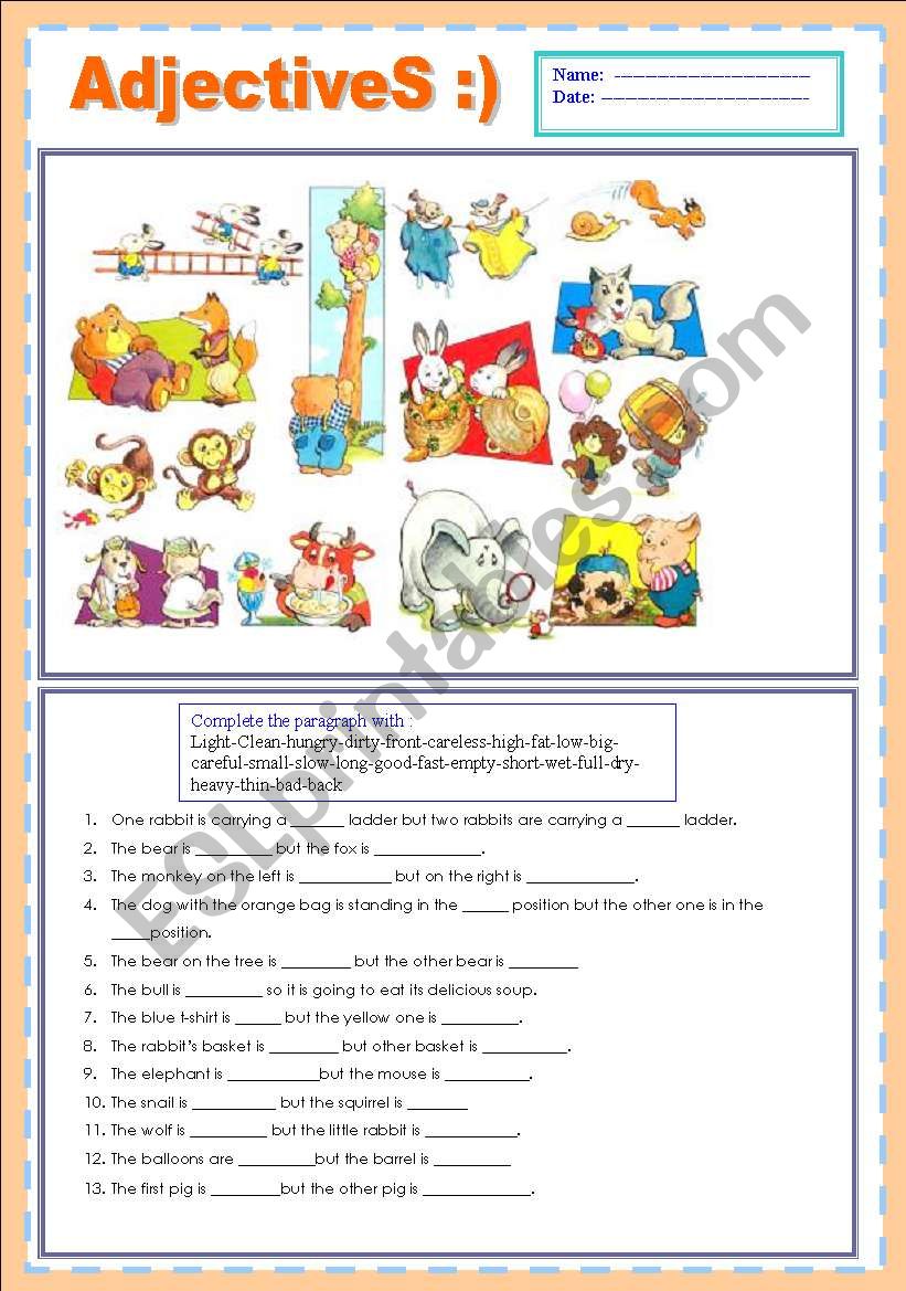 ADJECTIVES [OPPOSITE] :)  worksheet